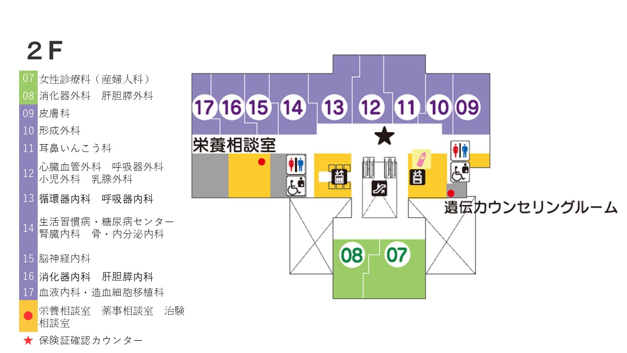 検査部地図 (2F)